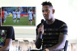 Romell Quioto no se guardó nada y atizó contra los jugadores de Olimpia por la derrota ante Motagua en la ida de la final. Foto DIEZ